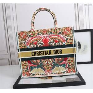 Dior女包 迪奧Book Tote大號刺繡心靈花托特包 Dior手提購物袋  dfk1577