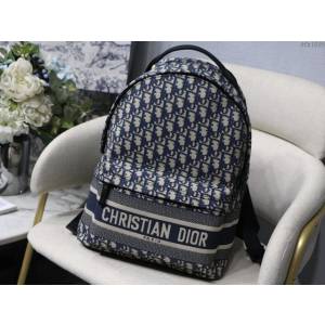 Dior男女同款包 迪奧Travel Oblique小號雙肩包 Dior老花刺繡後背包  dfk1595