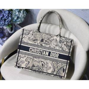 Dior女包 迪奧Book Tote老虎小號托特包 Dior刺繡購物袋  dfk1597