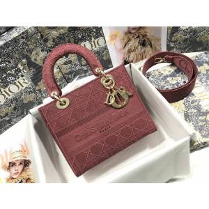 Dior女包 迪奧Lady Dior五格刺繡藤格紋手袋 Dior手提肩背斜挎包  dfk1701