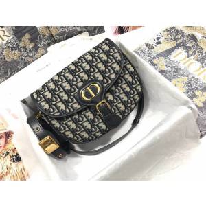 Dior女包 迪奧bobby藍色中號小豬包 Dior肩背斜挎包  dfk1707