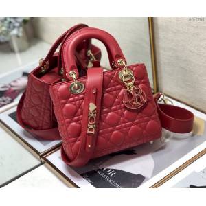 Dior女包 迪奧Lady Dior琺瑯扣戴妃包 Dior手提肩背斜挎包  dfk1754