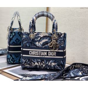 Dior女包 迪奧Lady Dior刺繡手袋 Dior手提肩背斜挎包  dfk1764