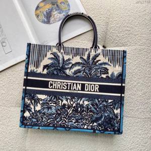Dior女包 迪奧book tote棕櫚樹小號托特包 Dior刺繡購物袋  dfk1766