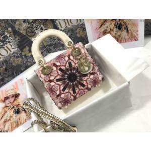 Dior女包 迪奧Lady Dior三格刺繡萬花筒手袋 Dior手提肩背斜挎包  dfk1799
