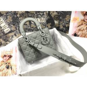 Dior女包 迪奧Lady四格磨砂徽章啞光戴妃包 Dior手提肩背斜挎包  dfk1815