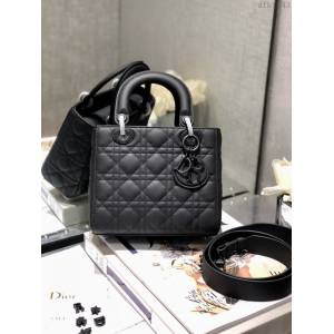 Dior女包 迪奧磨砂三格mini戴妃包 Dior手提肩背斜挎包  dfk1843