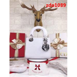 DIOR迪奧 三格 鱷魚紋 時尚百搭款 手提斜挎包  zdo1089