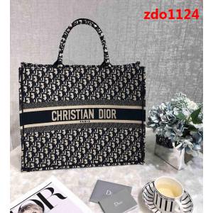 DIOR迪奧 老花帆布袋 logo印花 復古風手提袋  zdo1124