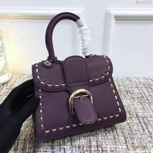 DELVAUX女包 Delvaux brilliantMM不銹鋼蛇鏈外縫 原版皮 德爾沃女手提包 DF0020蛇鏈紫 小號 Delvaux女單肩斜挎包  fcs1121