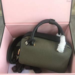 DELVAUX女包 Delvau單肩斜挎包 半手工Cool box 小號 德爾沃女手提包 手拎包 綠黑  fcs1177