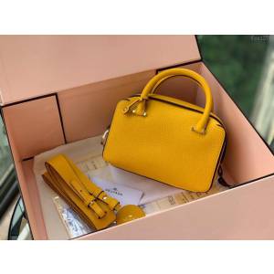 DELVAUX女包 2019春夏款 全新Cool Box優質牛皮 德爾沃女手提包 Cl0020 小方包太陽黃 Delvaux單肩包  fcs1275