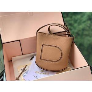 DELVAUX女包 Delvaux Pin春夏系列 德爾沃女手提包 D00315奶茶色 Delvaux女單肩包  fcs1324