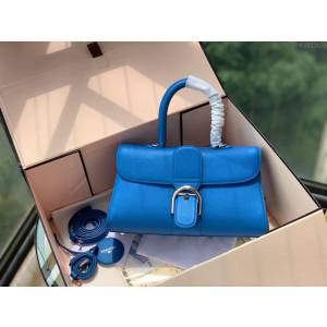 DELVAUX女包 春夏新款 Brillant系列手袋 進口牛皮 德爾沃女手提包 DS0028 螢光藍 Delvaux單肩斜挎包  fcs1353