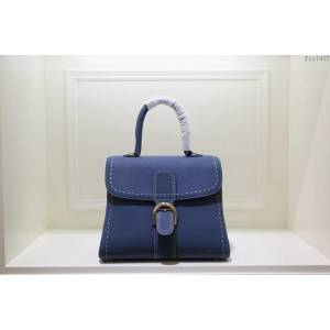 DELVAUX女包 春夏新色 外縫蜜蠟線 德爾沃女手提包 手腕包 DF0028孔雀藍 Delvaux單肩斜挎包  fcs1407