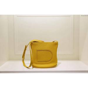 DELVAUX女包 Delvaux Pin春夏系列 進口牛皮 德爾沃女手提包 D00315 太陽黃mini Delvaux單肩包  fcs1413