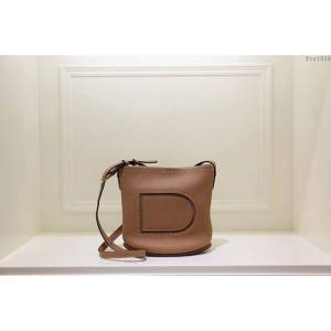 DELVAUX女包 Delvaux Pin春夏系列 進口牛皮 德爾沃女手提包 D00315 奶茶色mini Delvaux單肩包  fcs1414