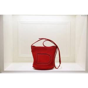 DELVAUX女包 Delvaux Pin春夏系列 進口牛皮 德爾沃女手提包 D00315mini 大紅色 Delvaux單肩包  fcs1415