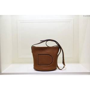 DELVAUX女包 Delvaux Pin春夏系列 進口牛皮 德爾沃女手提包 D00315mini 手縫焦糖色 Delvaux單肩包  fcs1416