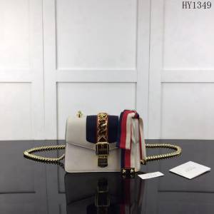 GUCCI古馳 新款 專櫃品質 原單 431666 白色 鏈條單肩斜挎包HY1349