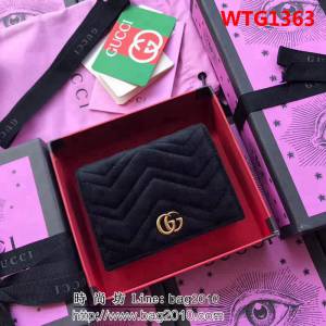 GUCCI古馳 歐洲正品原單 天鵝絨GG marmont小卡包 466492 黑色天鵝絨 WTG1363