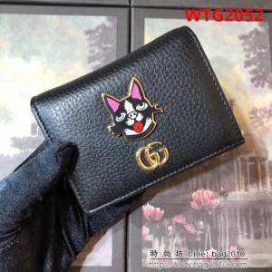 GUCCI古馳 原單 2018新款 萌萌小卡包 狗頭限量版 499325 克皮 WTG2052