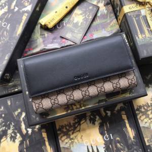 Gucci錢包 古馳新款二折皮夾 甩紋牛皮 Gucci翻蓋女錢包 400586大紅全皮  gdj1193
