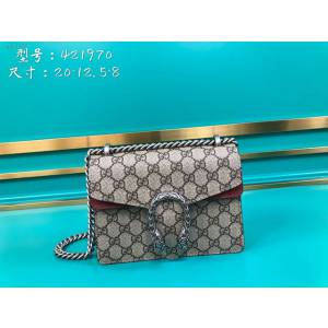 Gucci古馳包包 G家新款女包 款號:421970 古奇鏈條單肩斜挎包 Gucci小號酒神包  gdj1350