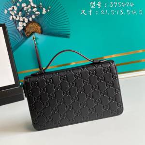 Gucci古馳包包 G家新款錢包 款號:395474  古奇克壓皮男士大號錢包 手拿包  gdj1369