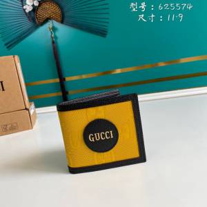 Gucci古馳包包 G家新款錢包 625574 古奇男士短夾黃色錢包 gdj1397