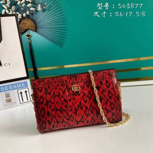 Gucci专柜新款女包, 古驰GG蛇皮信封包 Gucci单肩斜挎包 503877  gdj1514