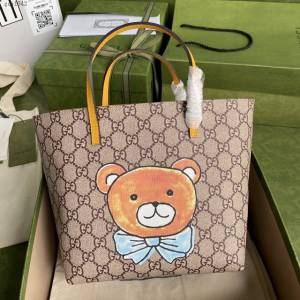 Gucci童包 古驰Ophidia Web泰迪熊tote托特包购物袋 410812  gdj1642
