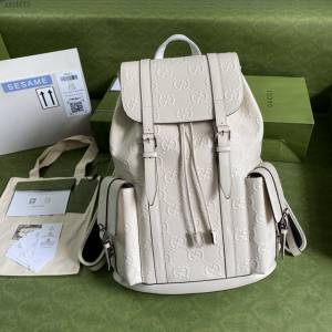 Gucci男包 古驰GG压花翻盖双肩包 Gucci翻盖抽绳后背包 625770  gdj1673
