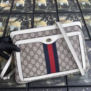 Gucci包 古馳女包 523354pvc白皮 Gucci新款單肩斜挎包  gudj1085