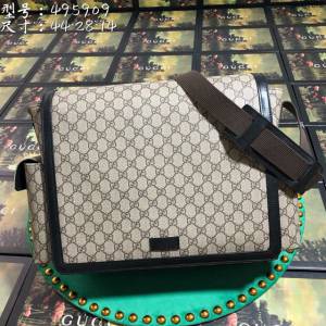 Gucci包 古馳男包 495909啡膠 G家新款斜挎包 Gucci男單肩包  gudj1262