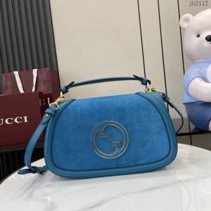 Gucci專櫃古馳最新款Blondie系列中號手提包磨砂原廠皮肩背女包 jh2112型號：815719