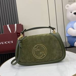 Gucci專櫃古馳最新款Blondie系列中號手提包磨砂原廠皮肩背女包 jh2119型號：815719