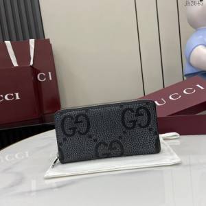 Gucci專櫃古馳最新款經典字母交織圖案拉鏈長夾錢包 jh2645型號：739484