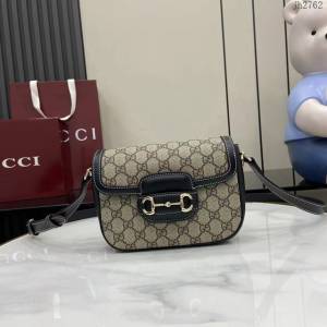 Gucci專櫃古馳最新款Horsebit 1955系列迷你肩背包單肩斜挎女包 jh2762型號：815205