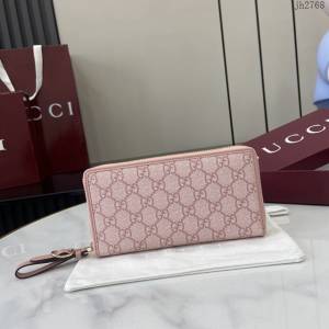 Gucci專櫃古馳最新款拉鏈錢包男女款長夾錢包 jh2768型號：819122