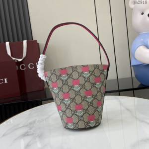Gucci專櫃古馳2025早春兒童系列最新款動物印花手提托特包 jh2918型號：752356