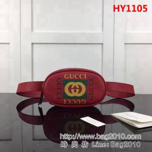 GUCCI古馳頂級原單 新款專櫃品質 實物實拍 476434印花大紅腰包 HY1105