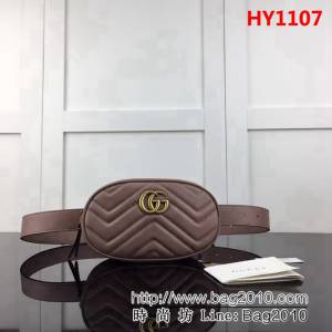GUCCI古馳原單 新款專櫃品質原單貨實物實拍 476434繡線 奶茶腰包 HY1107