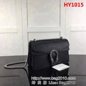 GUCCI古馳原單 新款 專櫃品質 原單貨 實物實拍 400249 克色全皮 對正品雙色皮 鏈條單肩斜挎包 HY1015