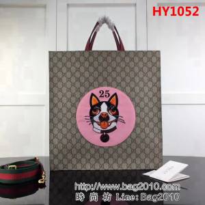 GUCCI古馳原單 新款專櫃品質原單貨實物實拍 450950粉狗 手提購物包 HY1052
