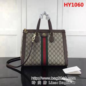 GUCCI古馳原單 新款專櫃品質高仿原單實物實拍 524537啡 手提購物包 HY1060