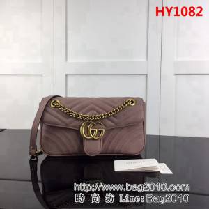 GUCCI古馳原單 新款專櫃品質原單貨實物實拍443497 粿粉色鏈條單肩斜挎包 HY1082