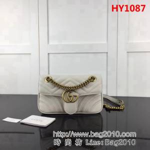GUCCI古馳原單 新款專櫃品質原單貨實物實拍446744 米白鏈條單肩斜挎包 HY1087