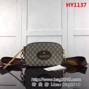 GUCCI古馳原單 新款專櫃品質原單貨實物實拍476466 啡pvc啡皮腰包 HY1137