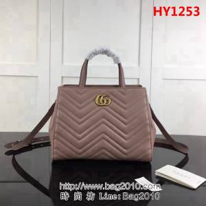 GUCCI古馳原單 新款專櫃品質原單貨實物實拍448054祼粉手提挎包 HY1253